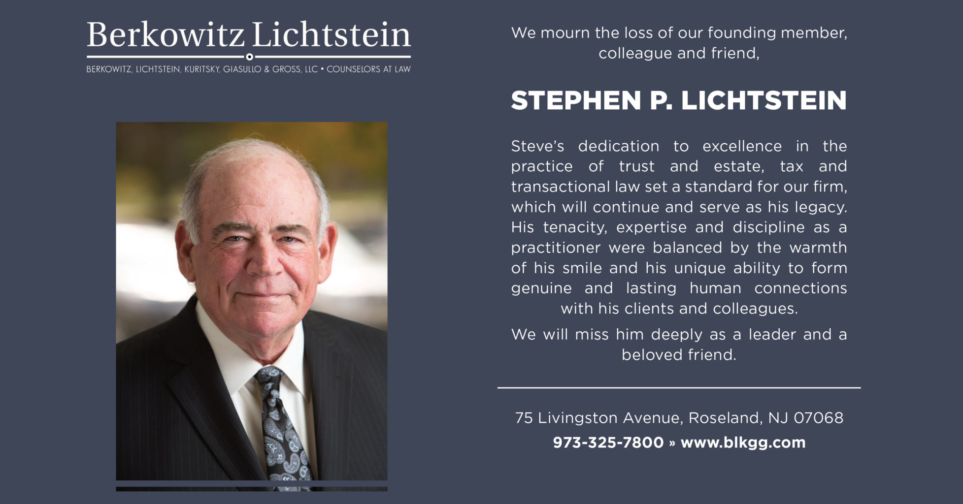 Full Service Law Firm in Roseland, NJ and New York City Berkowitz, Lichtstein, Kuritsky